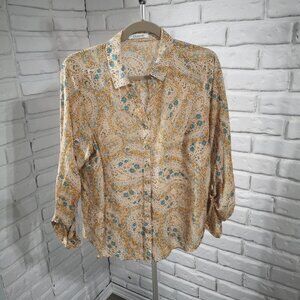Marks & Spencer Classic Ladies Size 18 Button Closure V-neck Blouse